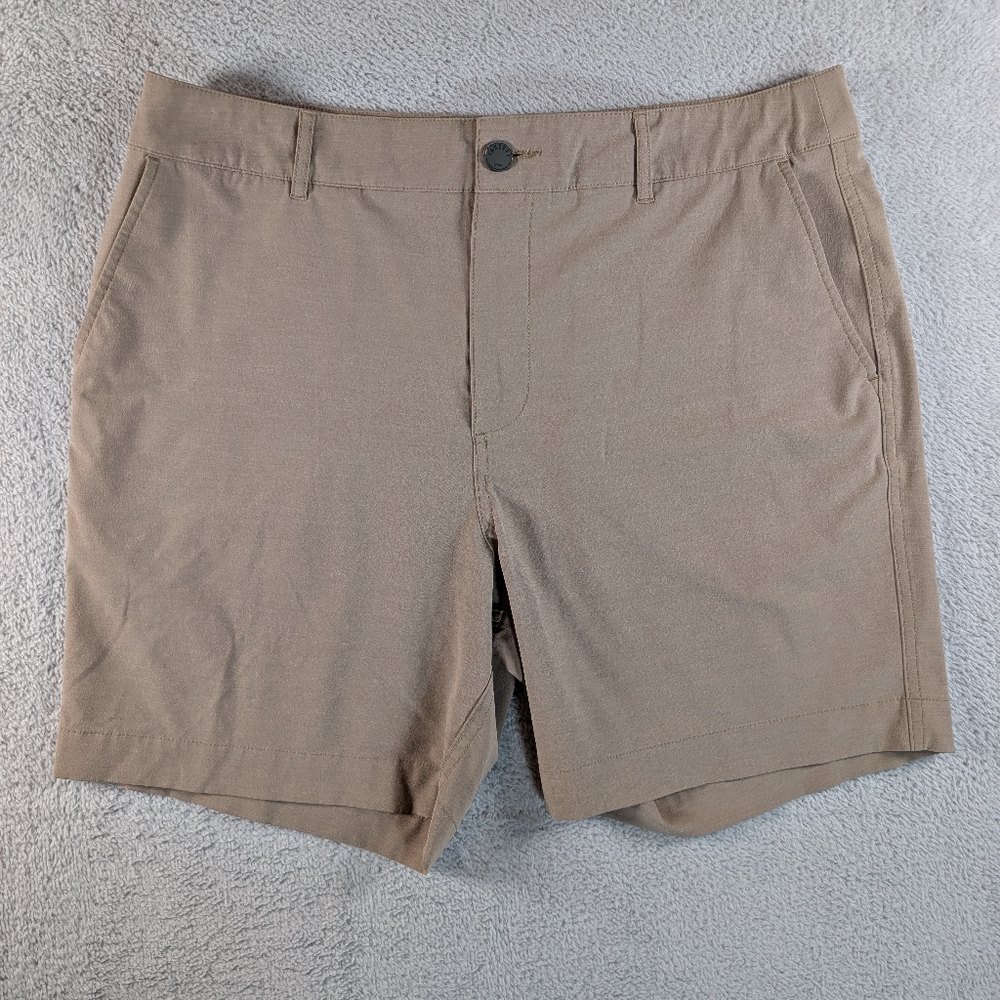 Faherty All Day Shorts Mens Size 33 Khaki Stretch Relaxed Fit